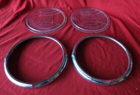 12941 C.m. Hall Pair Depress Beam C.m.hall Mazda Lamp 1110. 8 3/4 X 7 63/64 Part With Bezels