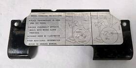 1489537 Cadillac 1967-68 Trunk Latch Cover Wheel Changing Instructions Oem Gm