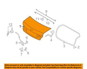 692004r000 Hyundai Used Deck Lid Fits 2013 Sonata Vin 4 8th Digit Hybrid Without Spoiler R