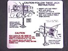N677 Millenium Industries New Trunk Lid Bumper Jack Instruction Sticker Cutlass