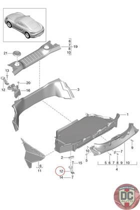 98155124501 Porsche 2014-2018 Cayman Luggage Hold Down Eye