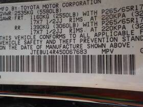 170-60629b Toyota Trunk/hatch/tailgate With Spoiler Fits 03-09 4 Runner 1362145