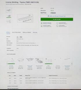 76801-06e10-d0 Toyota Camry 2018-2020 Deck Lid License Finish Panel - Ruby Flare