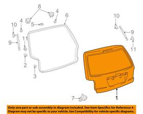 151167 United Recyclers Group Used Deck Lid Fits 2007 Toyota Highlander With Spoiler Grade A