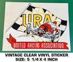 United Racing Association - Vintage 90'S Clear Vinyl Decal Sticker. Fixed Price $9.41.
