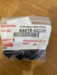 64618AC020 Genuine Toyota Clamp, Luggage Lock Control Cable 64618-AC020. Fixed Price $7.50.
