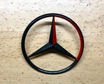 Mercedes-benz SL500 Red & Black Carbon Fiber Oem Trunk Star Emblem R129 W202. Fixed Price $77.00.