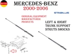 Mercedes Trunk Support Strut Shocks Set Of For W215 CL500 CL55 CL600 CL65 Oem. Fixed Price $253.33.