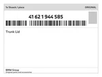 Genuine Bmw Trunk Lid 41-62-1-944-585 New. Fixed Price $832.55.