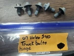 2007 Volvo S40 Right Rear Trunk Hinge Bolts Oem Used 30716249 30716248. Fixed Price $24.95.