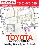 Toyota Genuine 2008-2020 Sequoia Handle, Back Door Outside 76802-0C010-B0. Fixed Price $143.53.