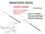 Mercedes Trunk Support Strut Shocks Set Of For W215 CL500 CL55 CL600 CL65 Oem. Fixed Price $253.33.