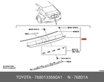 Original Trunk Lid Molding, 7680133660A1 For Toyota 76801-33660-A1. Fixed Price $81.77.