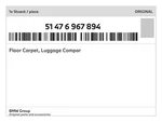 Genuine Bmw Floor Carpet, Luggage Compar 51-47-6-967-894 New. Fixed Price $446.14.