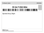 Genuine Bmw Spindle Drive, Right 51-24-7-232-004 New. Fixed Price $353.09.