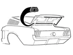 Rubber Trunk Lid Weatherstrip Seal 1967-68 Ford Mustang Fastback. Fixed Price $14.00.