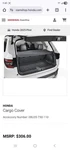 Honda Pilot 2023-2025 Cargo Cover Retractable Oem 24 Used 8 Pessenger. Fixed Price $188.00.