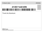 Genuine Bmw Trunk Lid, Aluminum 41-00-7-440-695 New. Fixed Price $1304.64.
