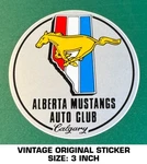 Alberta Mustangs Auto Club - Calgary Vintage Original Decal Sticker 90'S. Fixed Price $9.42.